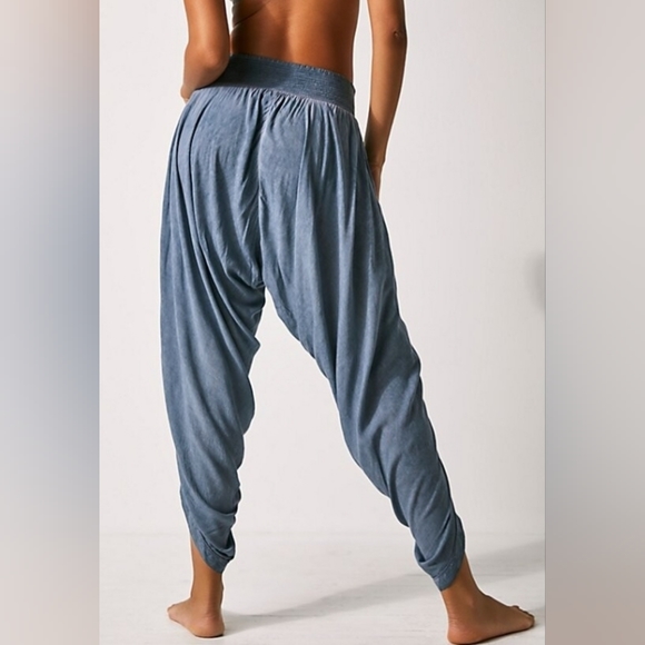 Intimately Free People Act Natural Lounge Pants Drop-Crotch Harem Vibe Blue L - Picture 2 of 14